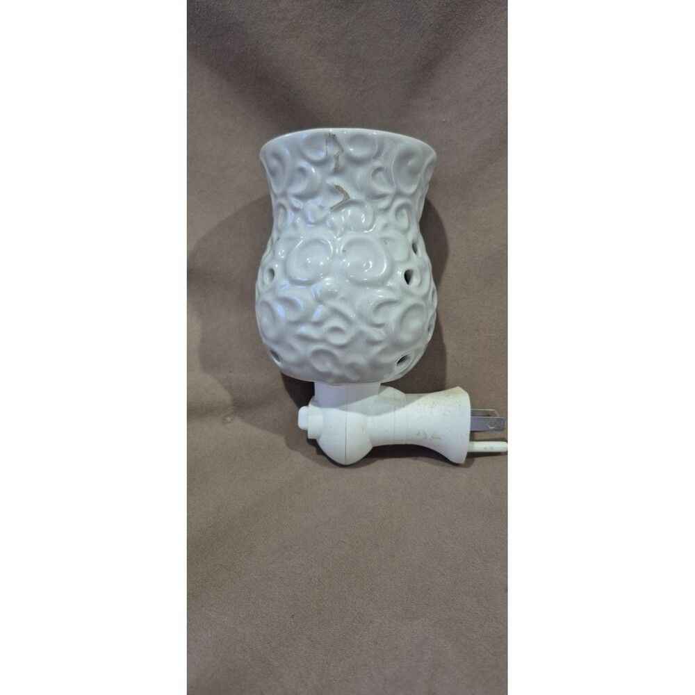 Scentsy Gray Grey Swirl Wall Plug In Wax Warmer Ceramic Retired EUC
